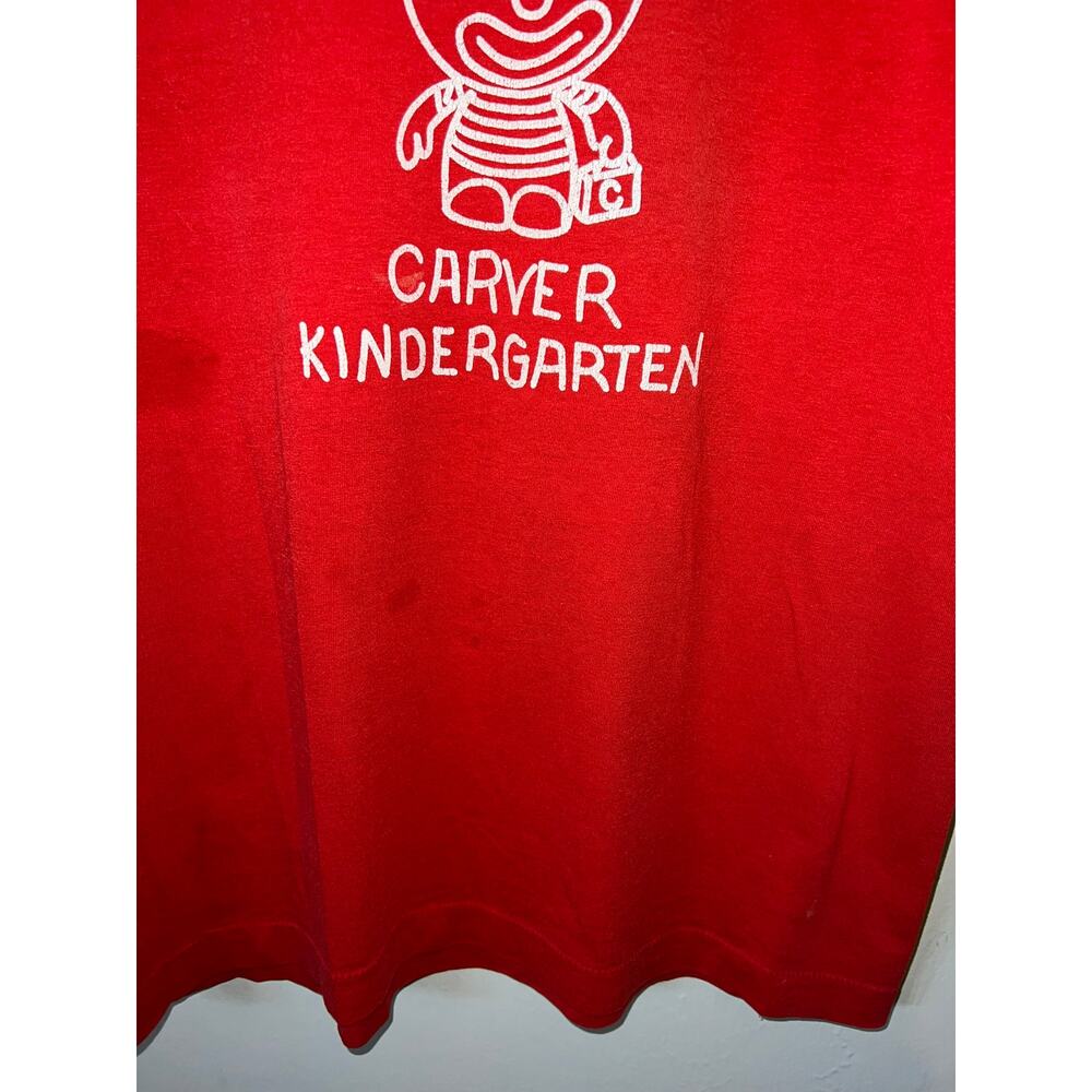 Vintage Kindergarten Shirt Ready For Carver School Red Tee Vtg 90s Medium View 5